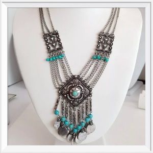 NWT Izaro Turquoise Stone Bib Necklace NWT Izaro Turquoise Stone Bib Necklace