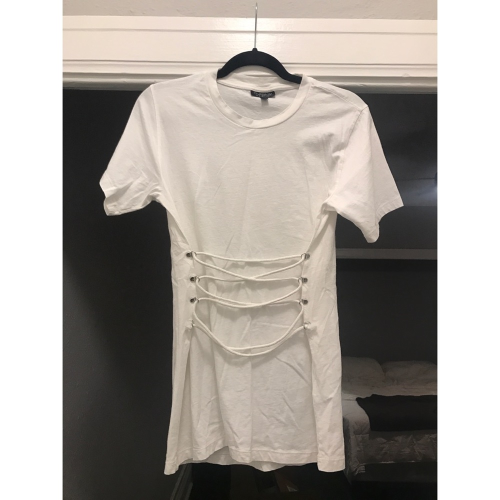 Topshop trendy lace up tee