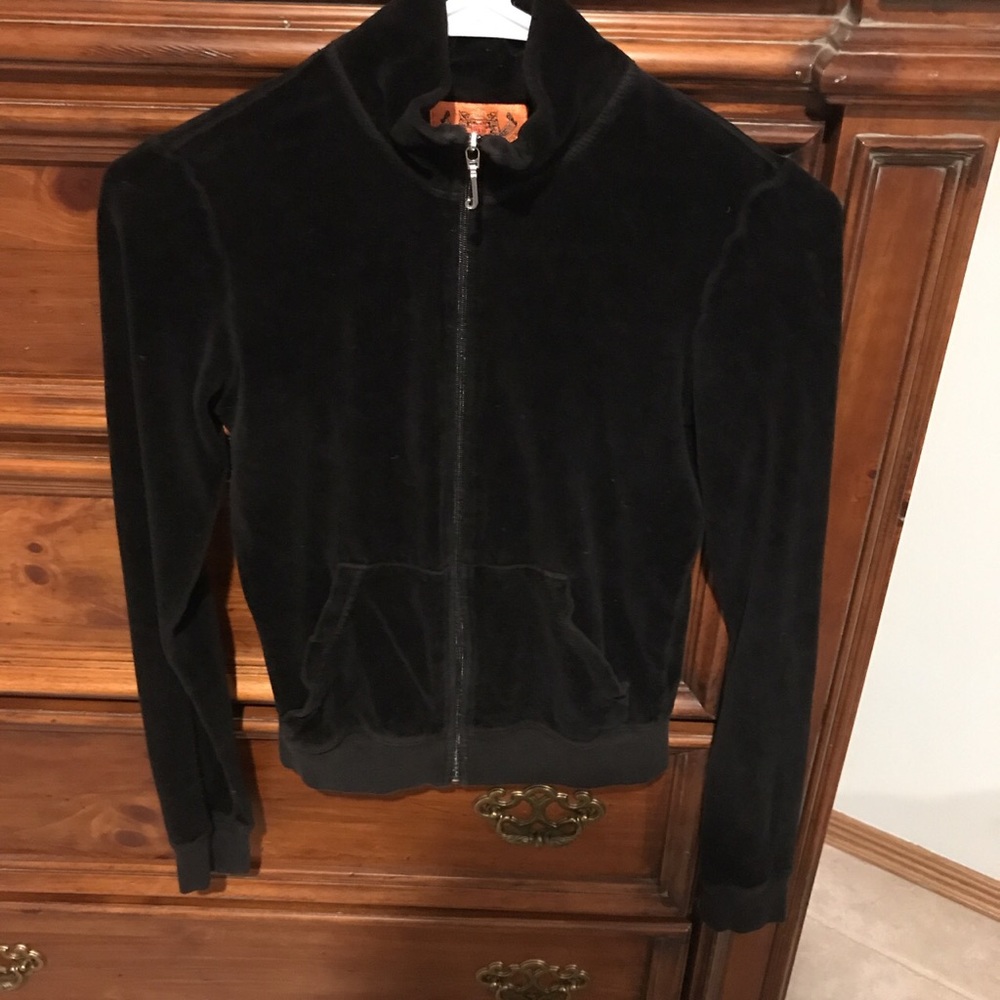 JUICY COUTURE SMALL BLACK zip up jacket/pullover
