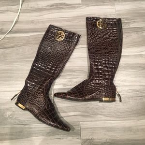 Tory Burch Brown Crocodile Boots Tory Burch Brown Crocodile Boots