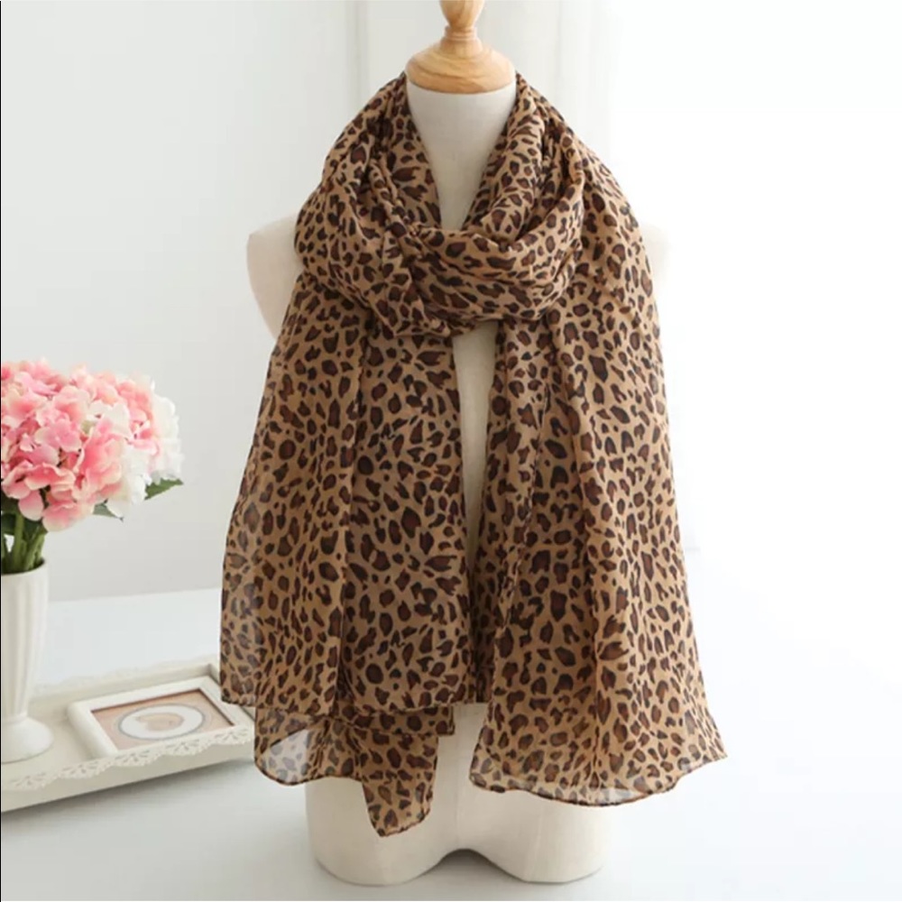 Leopard Animal Print Chiffon Scarf