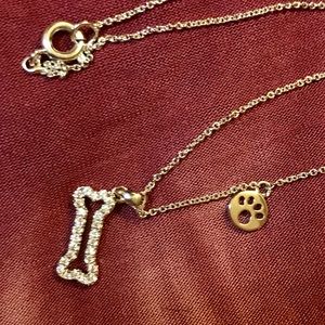 Sterling silver dog bone necklace with CZ Sterling silver dog bone necklace with CZ
