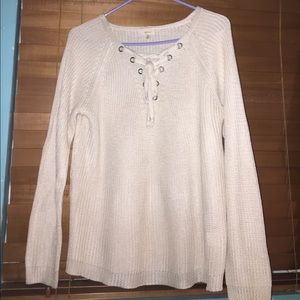 LACE UP KNITTED SWEATER LACE UP KNITTED SWEATER