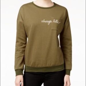Olive green Long sleeved sweater like top. Olive green Long sleeved sweater like top.