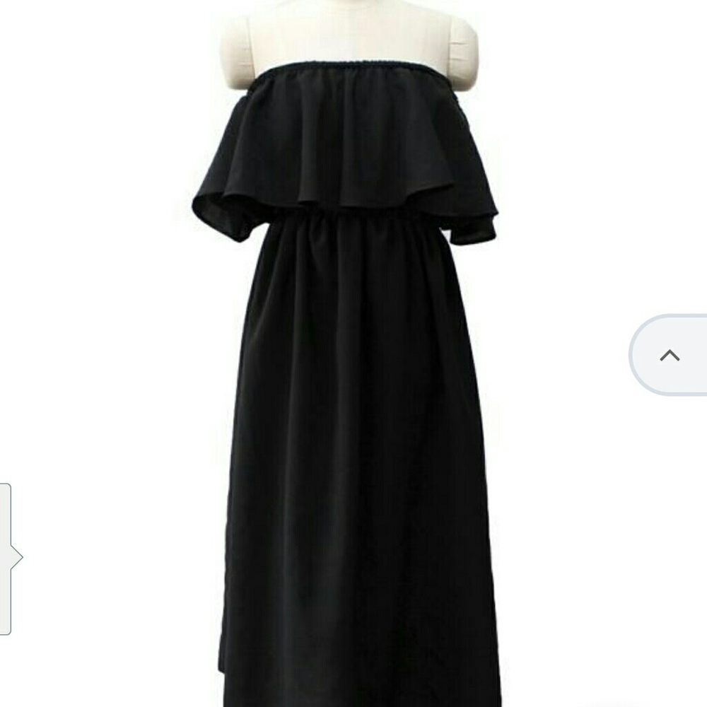 Off shoulder ruffle long dress