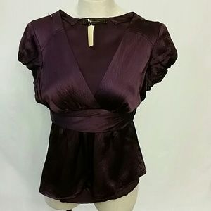 BCBG MAX AZRIA silk short sleeve purple blouse XS BCBG MAX AZRIA silk short sleeve purple blouse XS