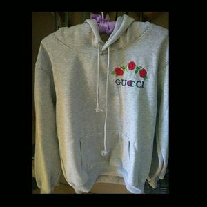 Drawstring Hooded Embroidery Letter Floral Pattern Drawstring Hooded Embroidery Letter Floral Pattern