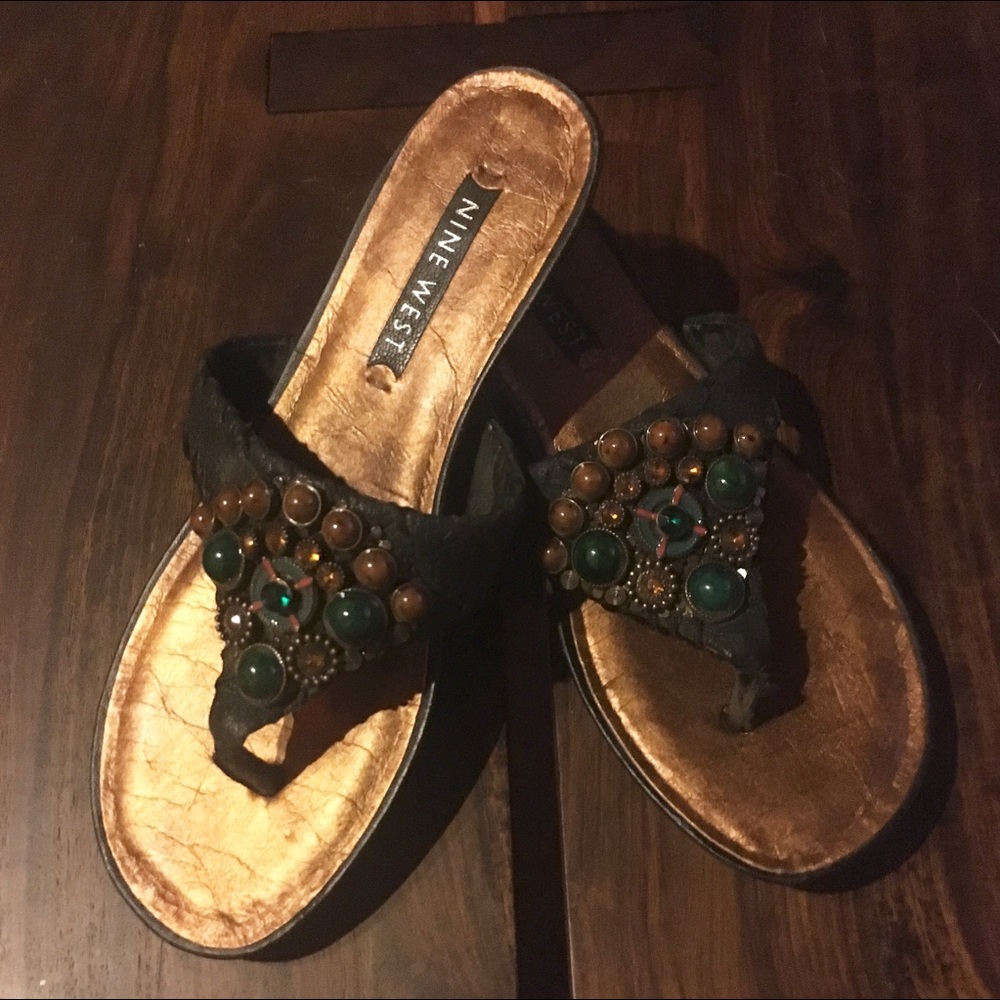 Nine West Crystal Embellished Sandals