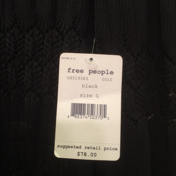 NWT Free People Black Lace knit shirt top - Picture 3 of 4