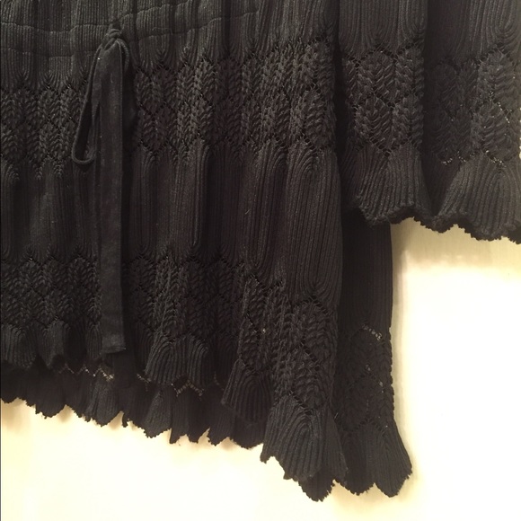 NWT Free People Black Lace knit shirt top - Picture 4 of 4