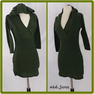 Green Sweater dress w/ hoodie Green Sweater dress w/ hoodie