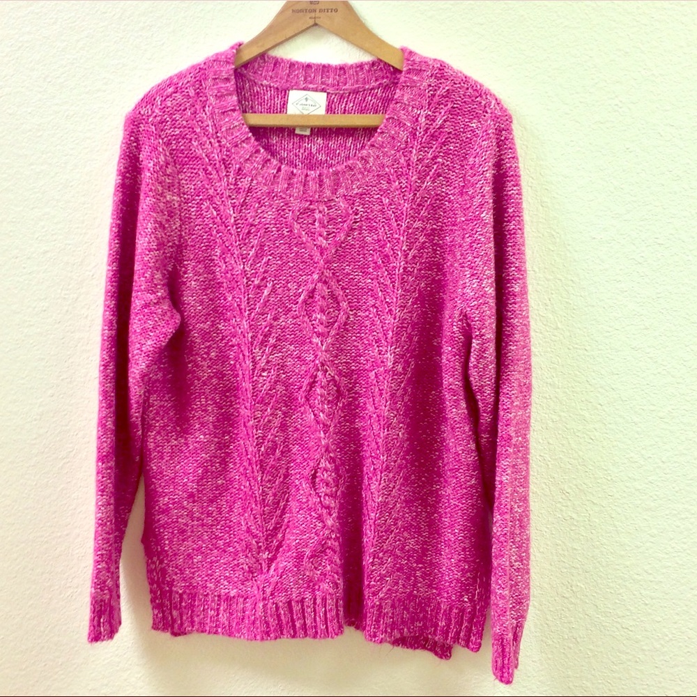 NWOT StJohn's Bay XL Fisherman Cable Knit Sweater