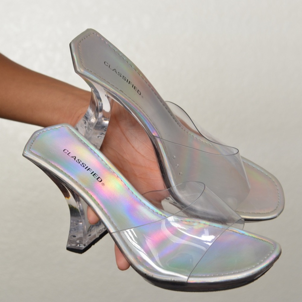 Perspex Heels With Holographic Sole