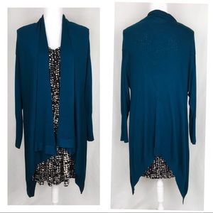Worthington Teal Open Cardigan Worthington Teal Open Cardigan
