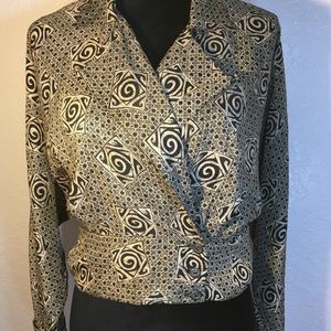 Josephine Chaus Black/Tan Dolman Sleeve Jacket/Top