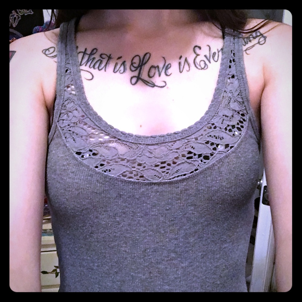 Hollister Crocheted Floral Tank Top