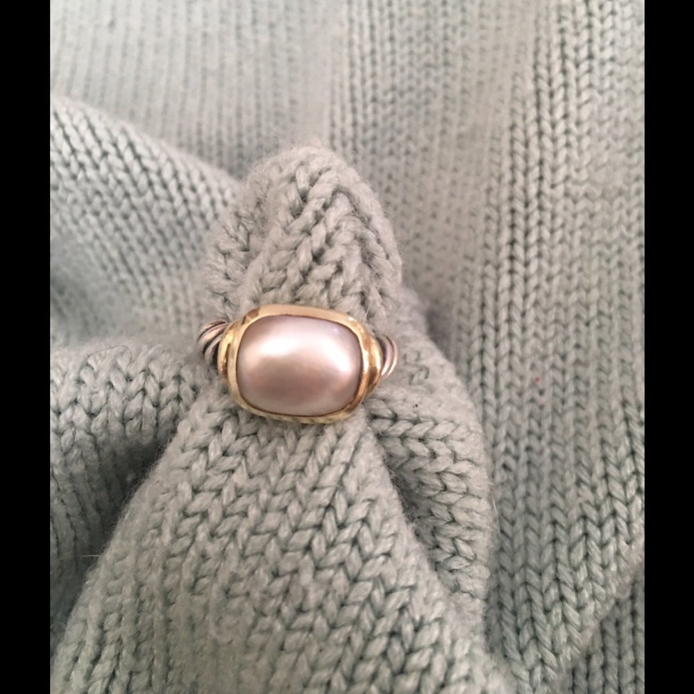 David Yurman pearl ring14kt/sterling Silver