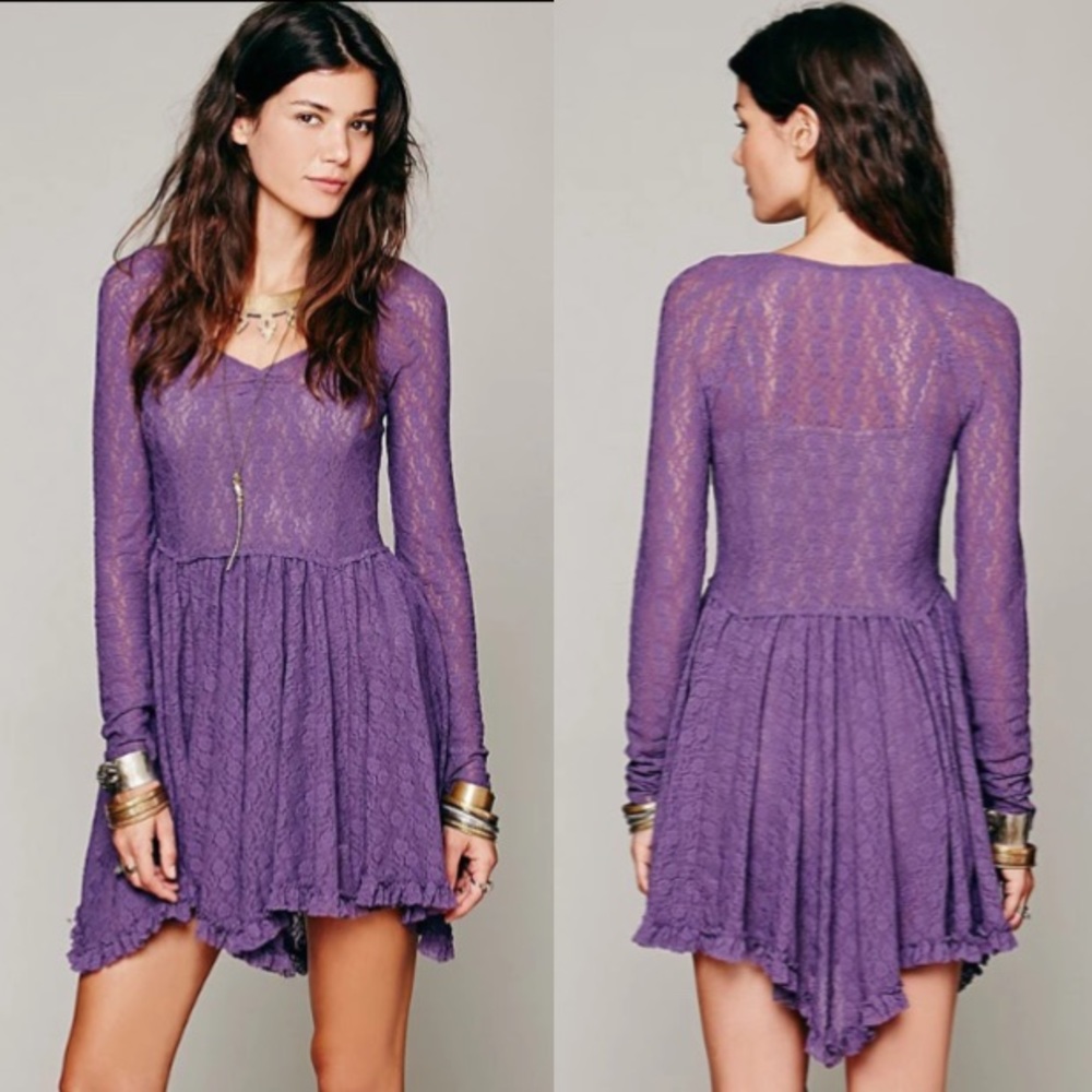 Long sleeve Lace Ruffled DRESS Look Both Ways - Picture 3 of 5