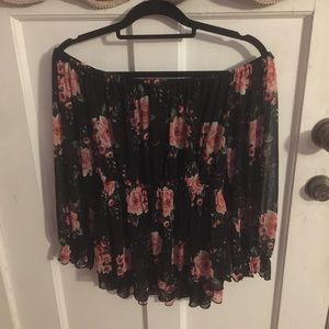 Off the shoulder floral dressy top Off the shoulder floral dressy top