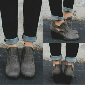 GRAY Cut Out Booties GRAY Cut Out Booties