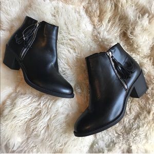 NWOT - Black Fringe Heeled Booties Boots NWOT - Black Fringe Heeled Booties Boots