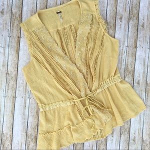 Free People Mustard Wrap Shirt Free People Mustard Wrap Shirt