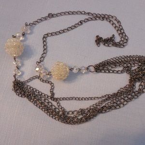 Steel Chains & Bubble Beads Necklace