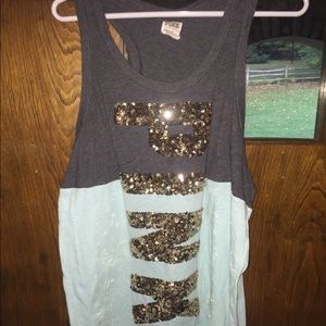 PINK sequin tank top