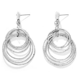 JUST IN: Antique silver double round drop earrings JUST IN: Antique silver double round drop earrings