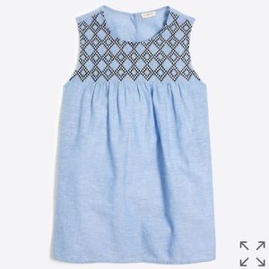 J. Crew Factory Blue Embroidered Tank Top