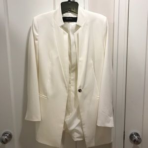 Zara Long White Blazer