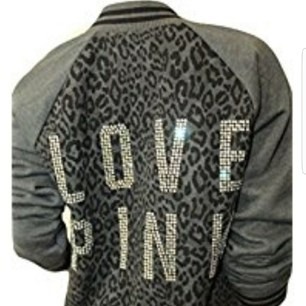 Pink leopard varsity jacket