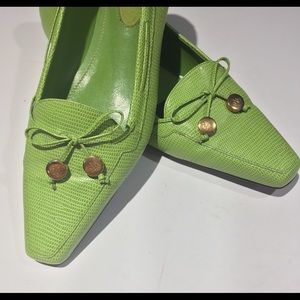LAUREN RALPH LAUREN ELISABETE LIME GREEN LOAFER LAUREN RALPH LAUREN ELISABETE LIME GREEN LOAFER