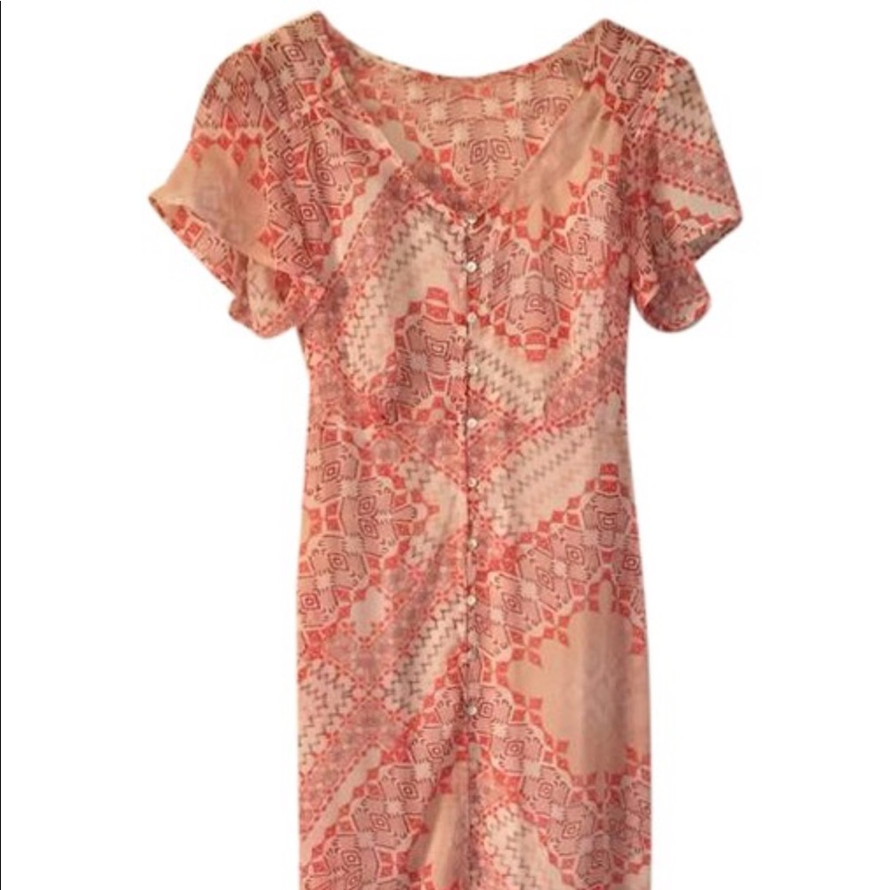 Express Tapestry Button Down High Low Maxi - image 2