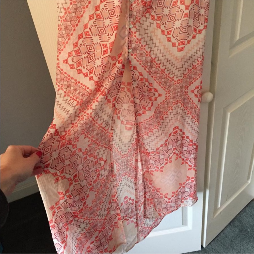 Express Tapestry Button Down High Low Maxi - image 7