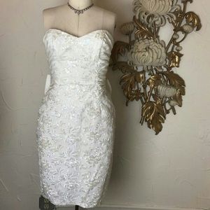 white sequin vintage dress