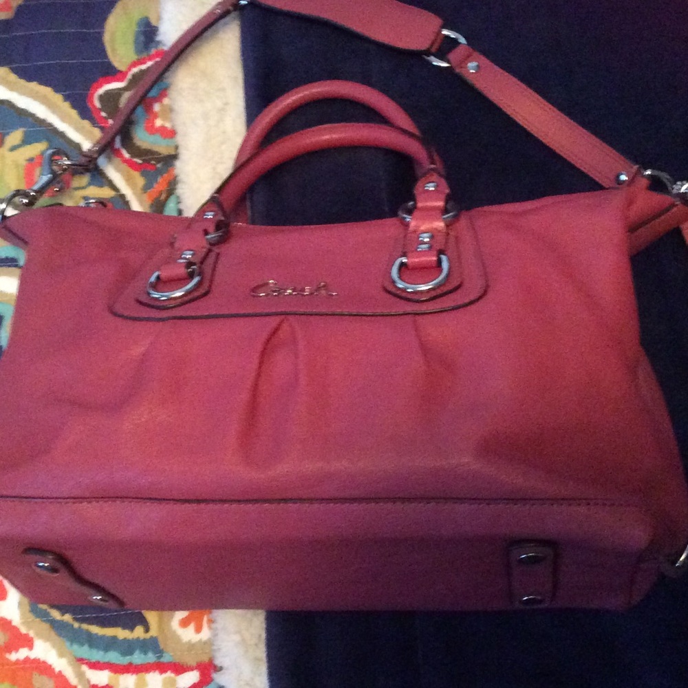 Coach Ashley Leather Satchel color Ginger Beet
