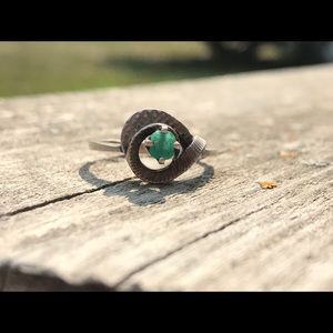 Silver emerald ring