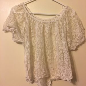 Stretchy lace crop top