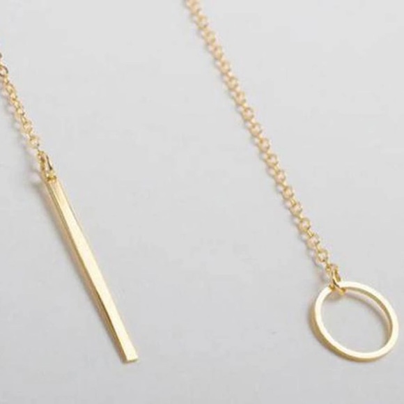 Delicate Gold Lariat Necklace - Picture 2 of 2