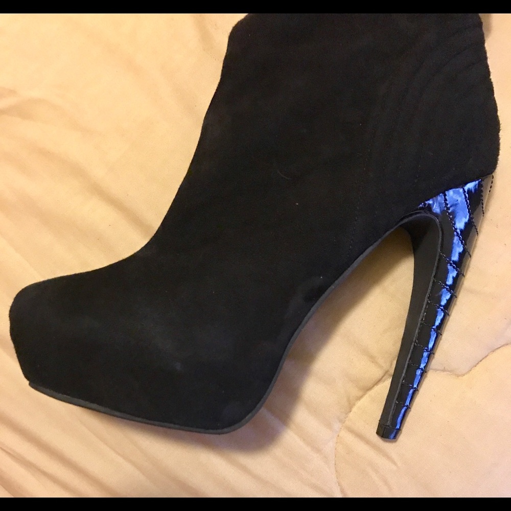 Jeffery Campbell  Black suede over the knees boot
