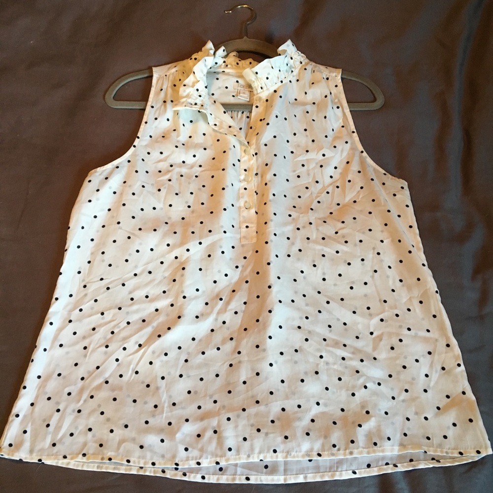 J Crew polka dot sleeveless top