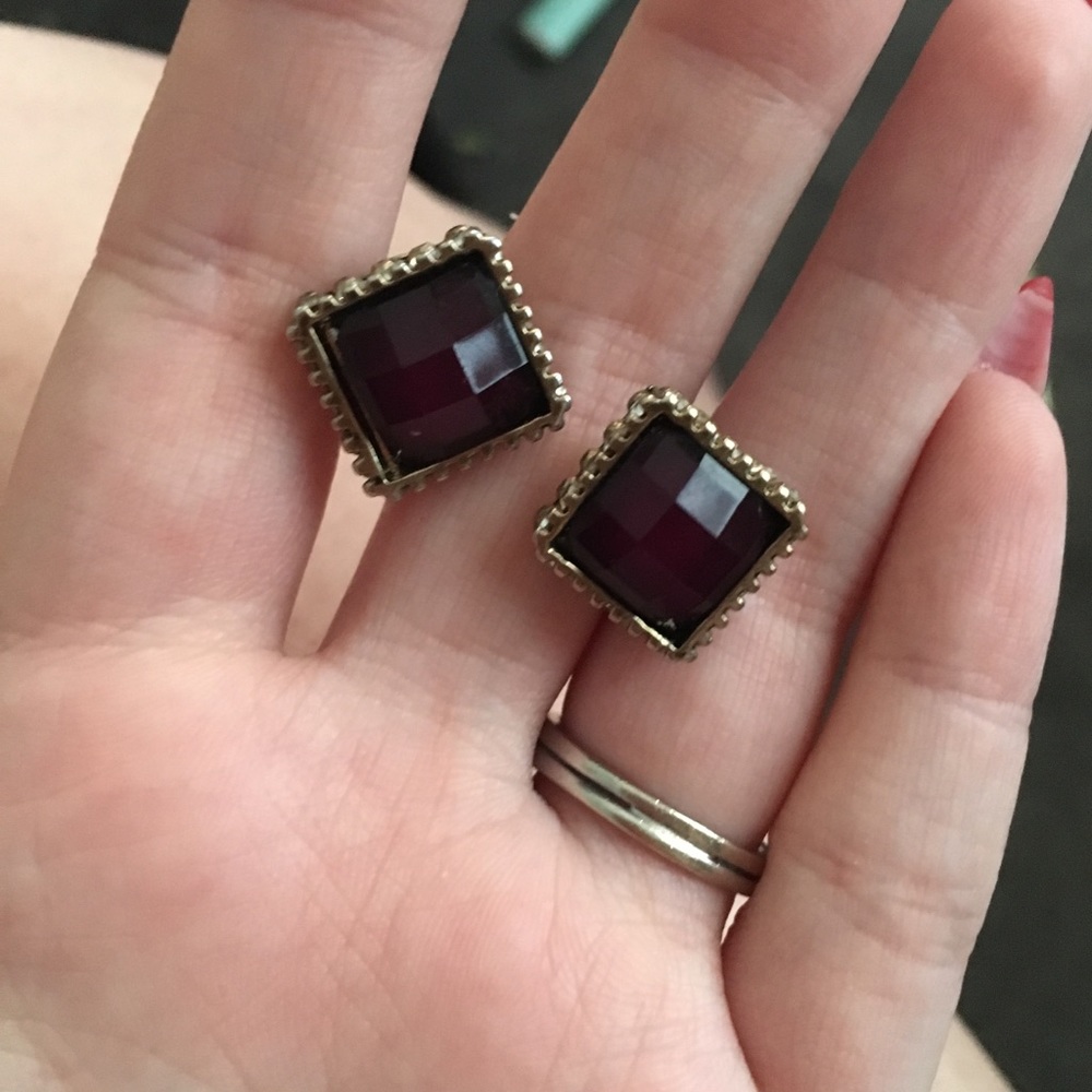 Purple gemstone earrings