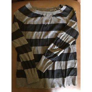Gray Black stripe lightweight sweater Gray Black stripe lightweight sweater