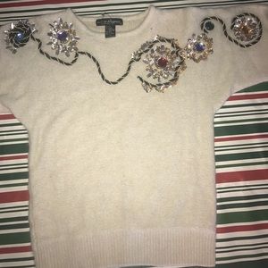 Vintage Ugly Christmas Sweater Size M 3/4 Sleeve
