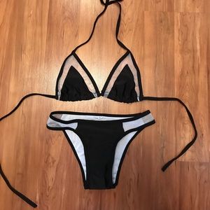 NWOT Black and mesh bikini