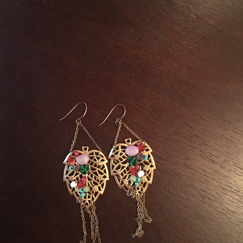 Leaf dangle earrings