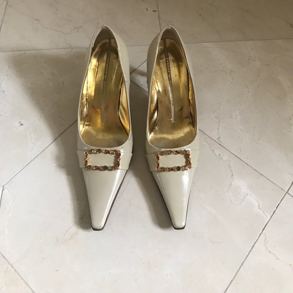 Mary Atkins Beige Embellished Pumps