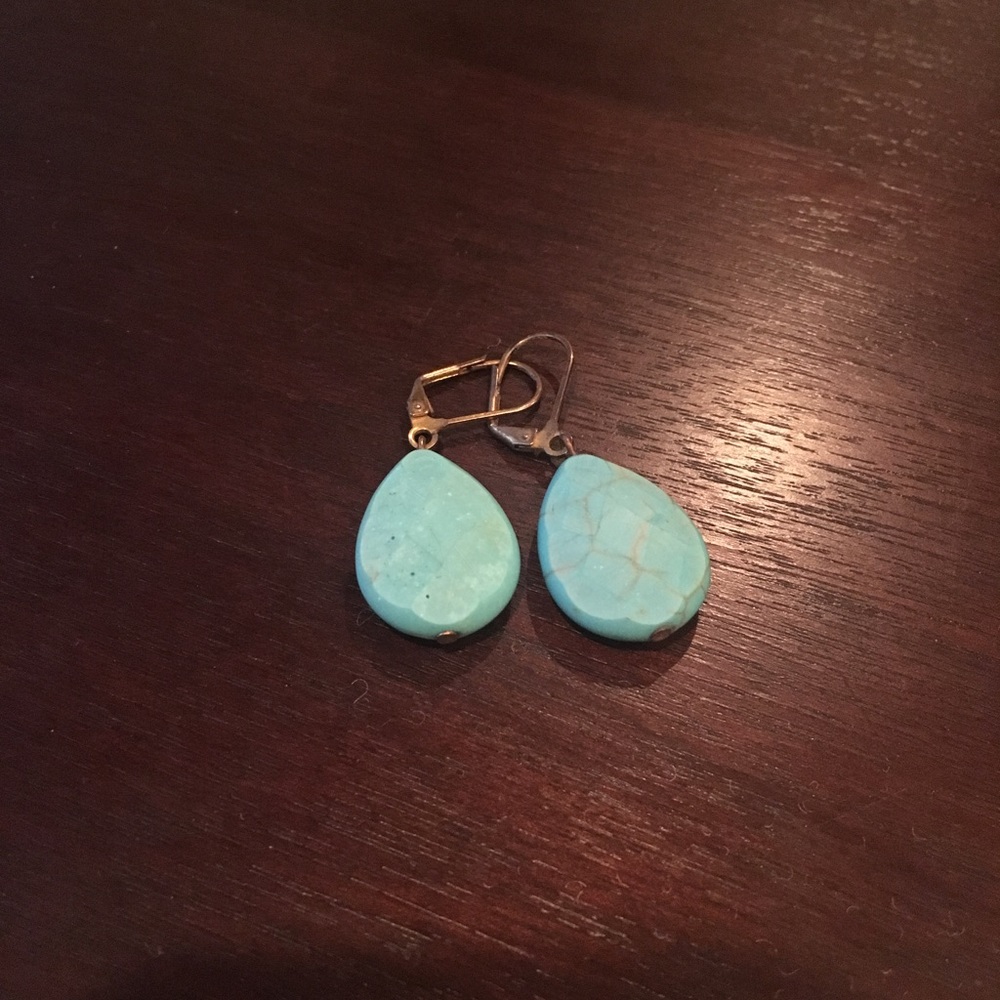 Turquoise earrings. Bought on etsy