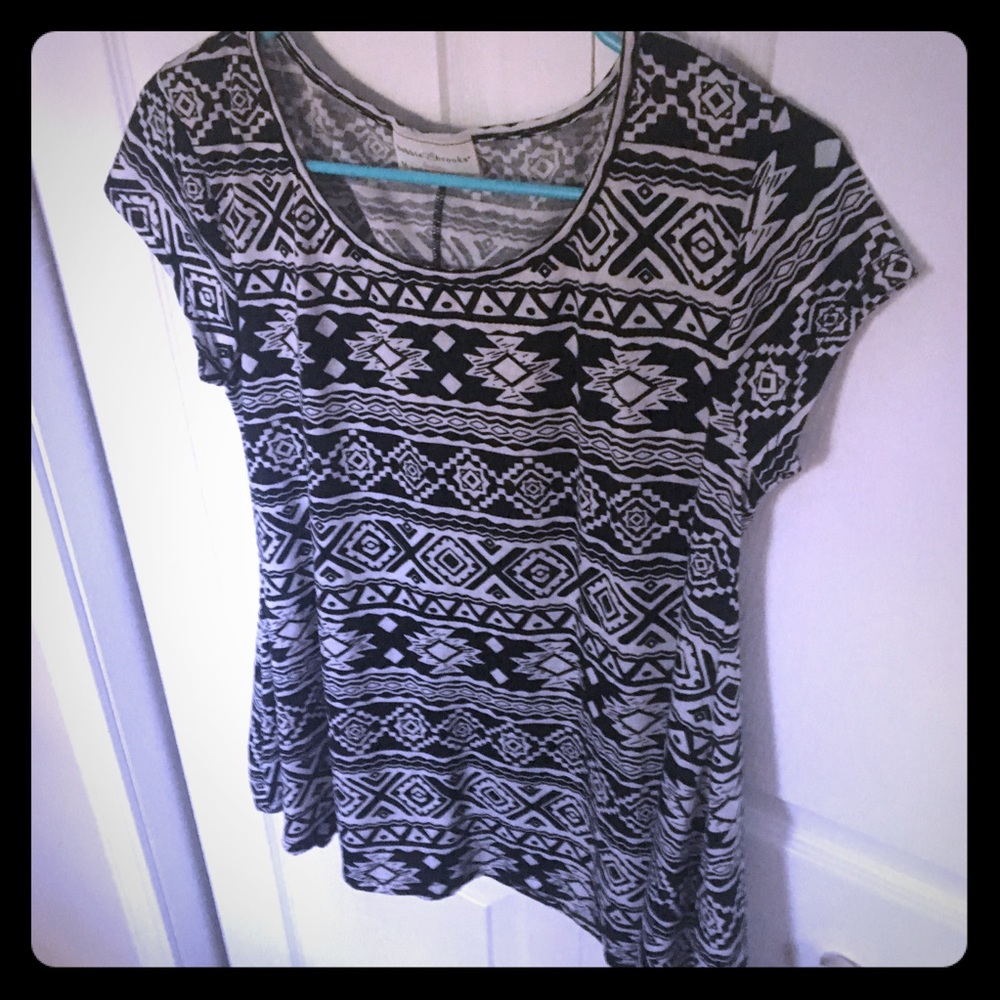 🔳Geometric black&white print T-shirt🔲